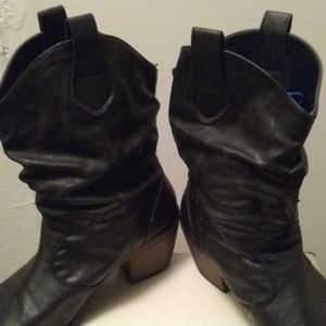 Black dress heeled boots